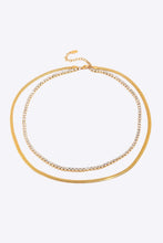 Load image into Gallery viewer, Double-Layered Inlaid Zircon Stainless Steel Necklace