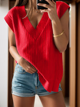 Load image into Gallery viewer, V-Neck Cap Sleeve Knit Vest