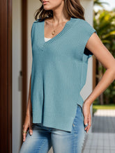 Load image into Gallery viewer, V-Neck Cap Sleeve Knit Vest