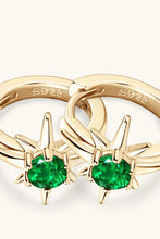 Load image into Gallery viewer, Lab-Grown Emerald Huggie Earrings