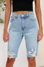 Load image into Gallery viewer, Distressed Pocketed Denim Shorts