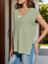 Load image into Gallery viewer, V-Neck Cap Sleeve Knit Vest