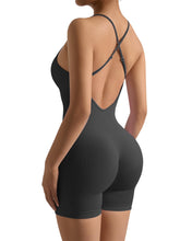 Load image into Gallery viewer, Strappy Backless Jumpsuits Tummy Control Yoga Romper