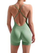 Load image into Gallery viewer, Strappy Backless Jumpsuits Tummy Control Yoga Romper