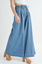 Load image into Gallery viewer, Dusk Blue Mineral Wash Button High Waist Wide Leg Jeans