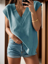 Load image into Gallery viewer, V-Neck Cap Sleeve Knit Vest