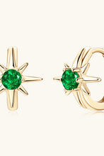 Load image into Gallery viewer, Lab-Grown Emerald Huggie Earrings
