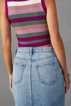 Load image into Gallery viewer, Slit Raw Hem Midi Denim Skirt