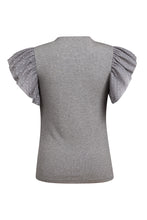 Load image into Gallery viewer, Ruffled Round Neck Cap Sleeve Top