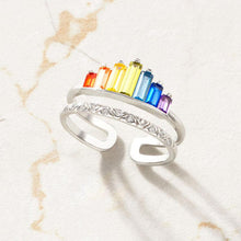 Load image into Gallery viewer, Zircon 925 Sterling Silver Double-Layered Ring