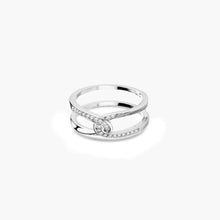 Load image into Gallery viewer, Twisted Inlaid Zircon Double-layered Ring
