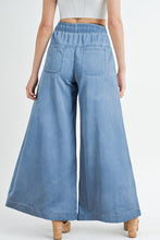 Load image into Gallery viewer, Dusk Blue Mineral Wash Button High Waist Wide Leg Jeans