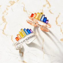 Load image into Gallery viewer, Zircon 925 Sterling Silver Double-Layered Ring