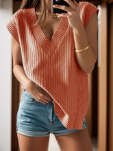 Load image into Gallery viewer, V-Neck Cap Sleeve Knit Vest