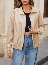 Load image into Gallery viewer, Zip Up Dropped Shoulder Jacket

