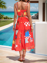 Load image into Gallery viewer, Twisted Printed Spaghetti Strap Top and Skirt Set
