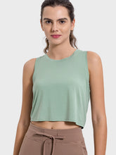 Load image into Gallery viewer, Drawstring Cutout Round Neck Active Tank
