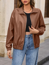 Load image into Gallery viewer, Zip Up Dropped Shoulder Jacket
