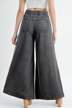 Load image into Gallery viewer, Dusk Blue Mineral Wash Button High Waist Wide Leg Jeans
