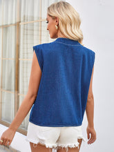 Load image into Gallery viewer, Button Up V-Neck Denim Vest
