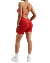 Load image into Gallery viewer, Strappy Backless Jumpsuits Tummy Control Yoga Romper
