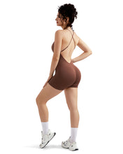 Load image into Gallery viewer, Strappy Backless Jumpsuits Tummy Control Yoga Romper
