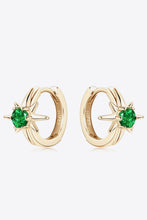 Load image into Gallery viewer, Lab-Grown Emerald Huggie Earrings
