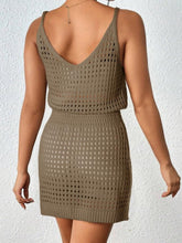 Load image into Gallery viewer, Openwork V-Neck Sleeveless Cover Up Dress
