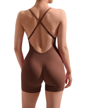 Load image into Gallery viewer, Strappy Backless Jumpsuits Tummy Control Yoga Romper

