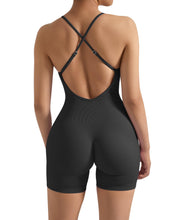 Load image into Gallery viewer, Strappy Backless Jumpsuits Tummy Control Yoga Romper
