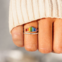 Load image into Gallery viewer, Zircon 925 Sterling Silver Double-Layered Ring
