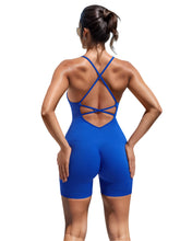 Load image into Gallery viewer, Strappy Backless Jumpsuits Tummy Control Yoga Romper
