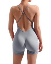 Load image into Gallery viewer, Strappy Backless Jumpsuits Tummy Control Yoga Romper

