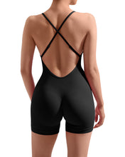 Load image into Gallery viewer, Strappy Backless Jumpsuits Tummy Control Yoga Romper
