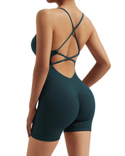 Load image into Gallery viewer, Strappy Backless Jumpsuits Tummy Control Yoga Romper
