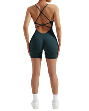 Load image into Gallery viewer, Strappy Backless Jumpsuits Tummy Control Yoga Romper
