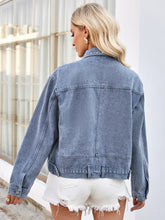Load image into Gallery viewer, Studded Long Sleeve Denim Jacket
