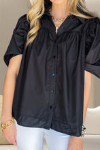 Load image into Gallery viewer, Button Up Collared Neck Short Sleeve Shirt
