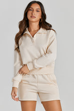 Load image into Gallery viewer, Half Button Sweatshirt and Shorts Active Set
