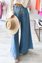 Load image into Gallery viewer, Dusk Blue Mineral Wash Button High Waist Wide Leg Jeans
