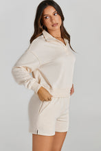 Load image into Gallery viewer, Half Button Sweatshirt and Shorts Active Set
