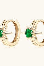 Load image into Gallery viewer, Lab-Grown Emerald Huggie Earrings
