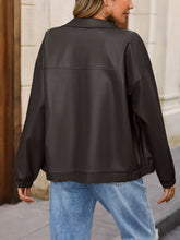 Load image into Gallery viewer, Zip Up Dropped Shoulder Jacket
