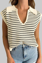 Load image into Gallery viewer, Striped Collared Neck Tank
