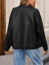 Load image into Gallery viewer, Zip Up Dropped Shoulder Jacket
